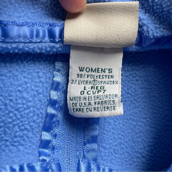 LL Bean 1/4 Zip Fleece Pullover Women's Large L/S Blue Sweatshirt - Picture 4 of 5